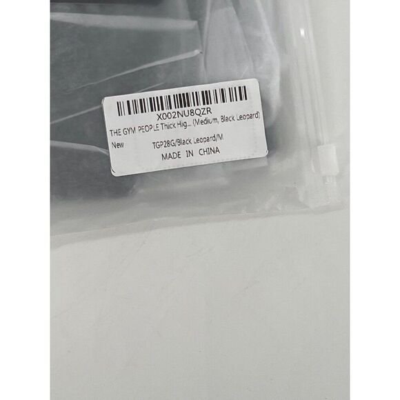 The Gym People Womens Black Leopard Print Leggings HIgh Waist Pockets Medium New - Picture 7 of 8